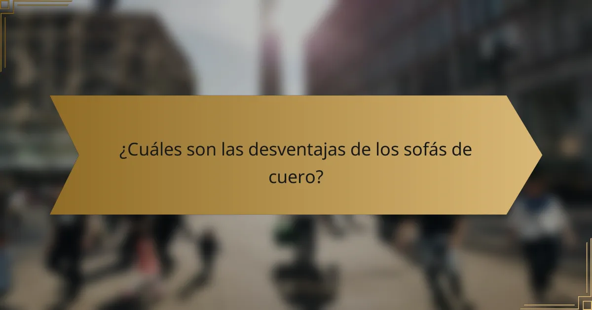 ¿Cuáles son las desventajas de los sofás de cuero?