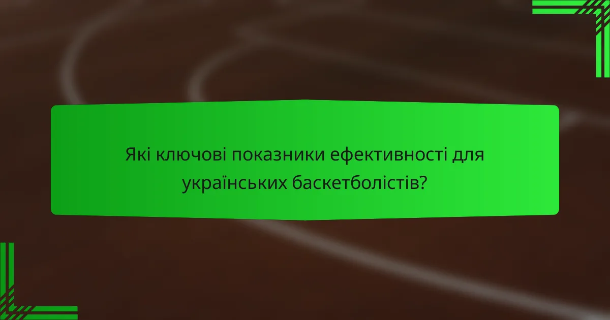 Які ключові показники ефективності для українських баскетболістів?